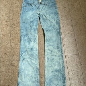 Bleached y2k custom light wash boot leg low rise jeans denim